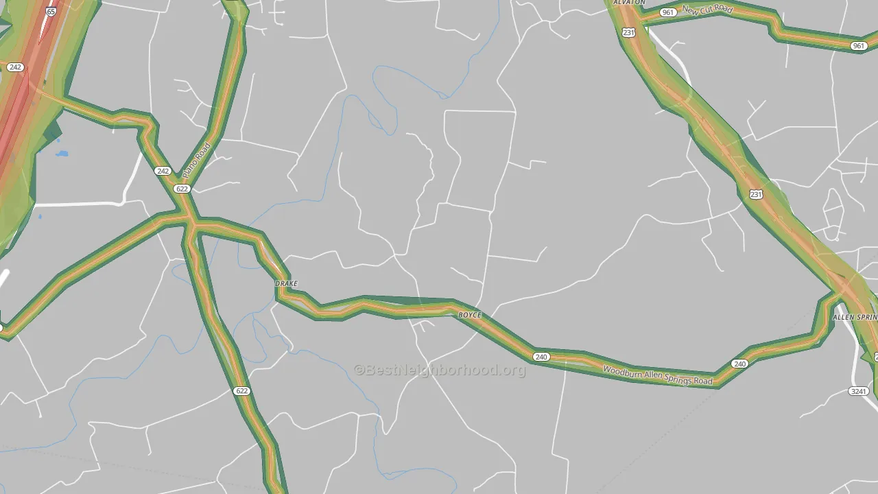 Boyce, KY Map of Noise Levels in Boyce
