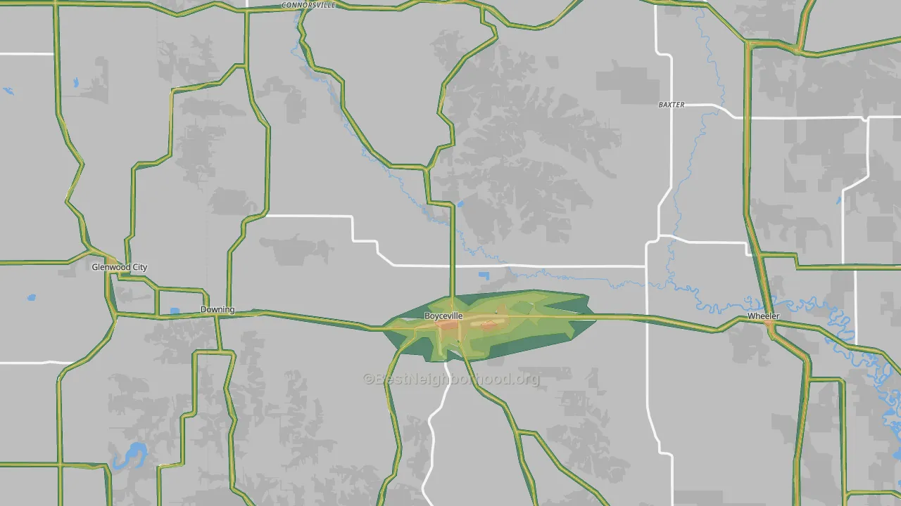 Boyceville, WI Map of Noise Levels in Boyceville