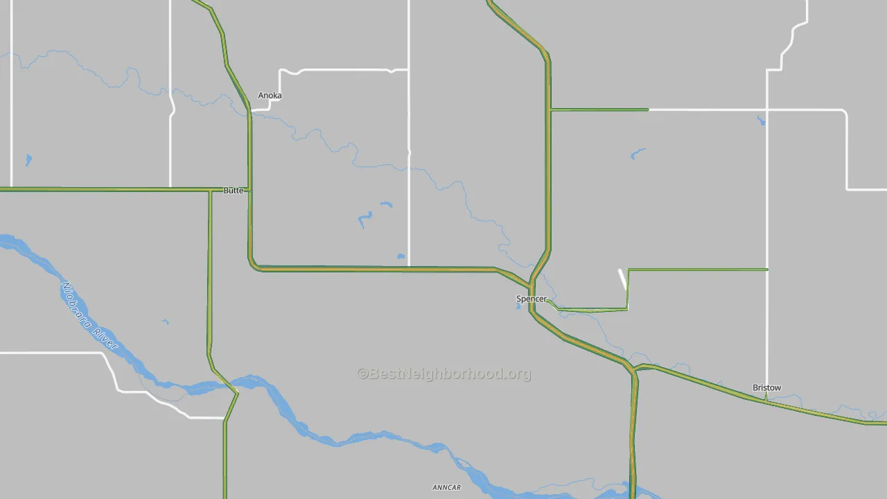 Boyd County, NE Map of Noise Levels in Boyd County