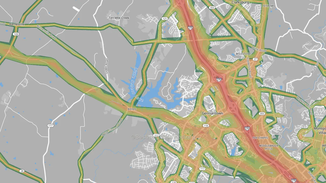 Boyds, MD Map of Noise Levels in Boyds