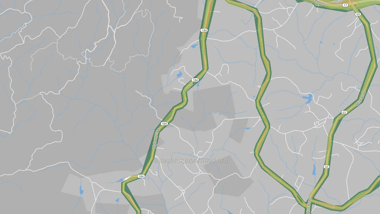Boydville, GA Map of Noise Levels in Boydville