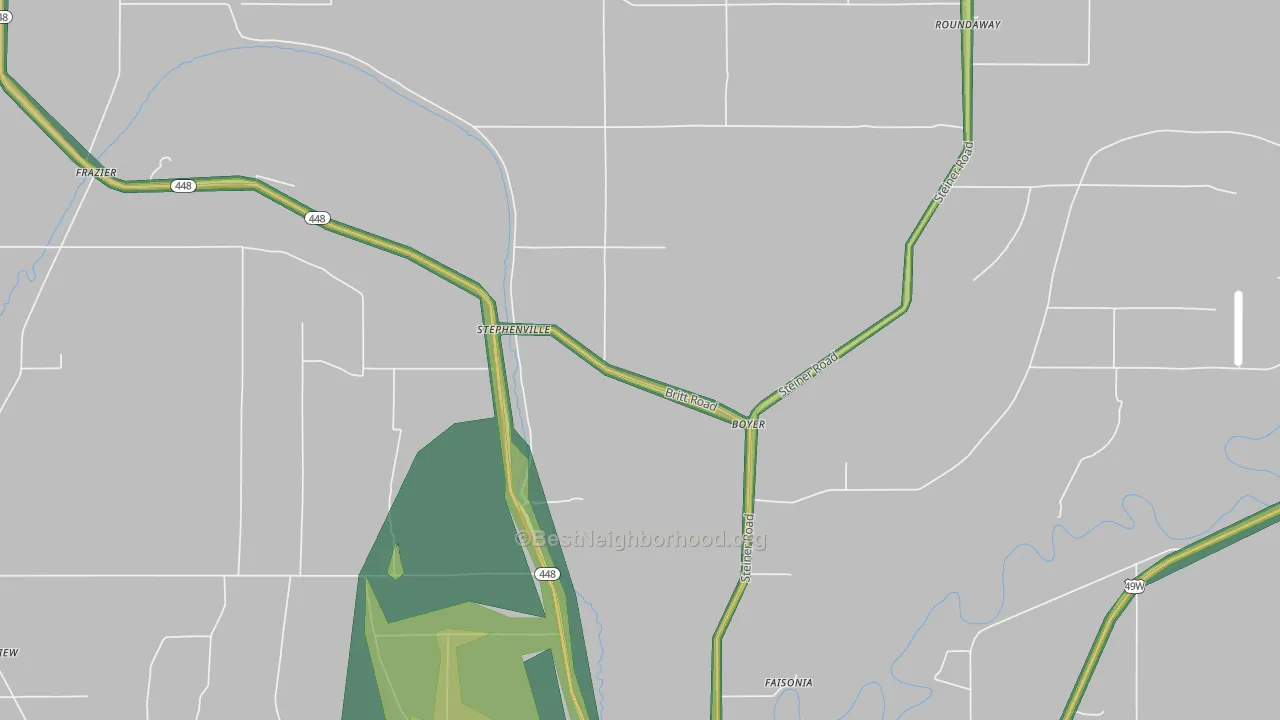 Boyer, MS Map of Noise Levels in Boyer