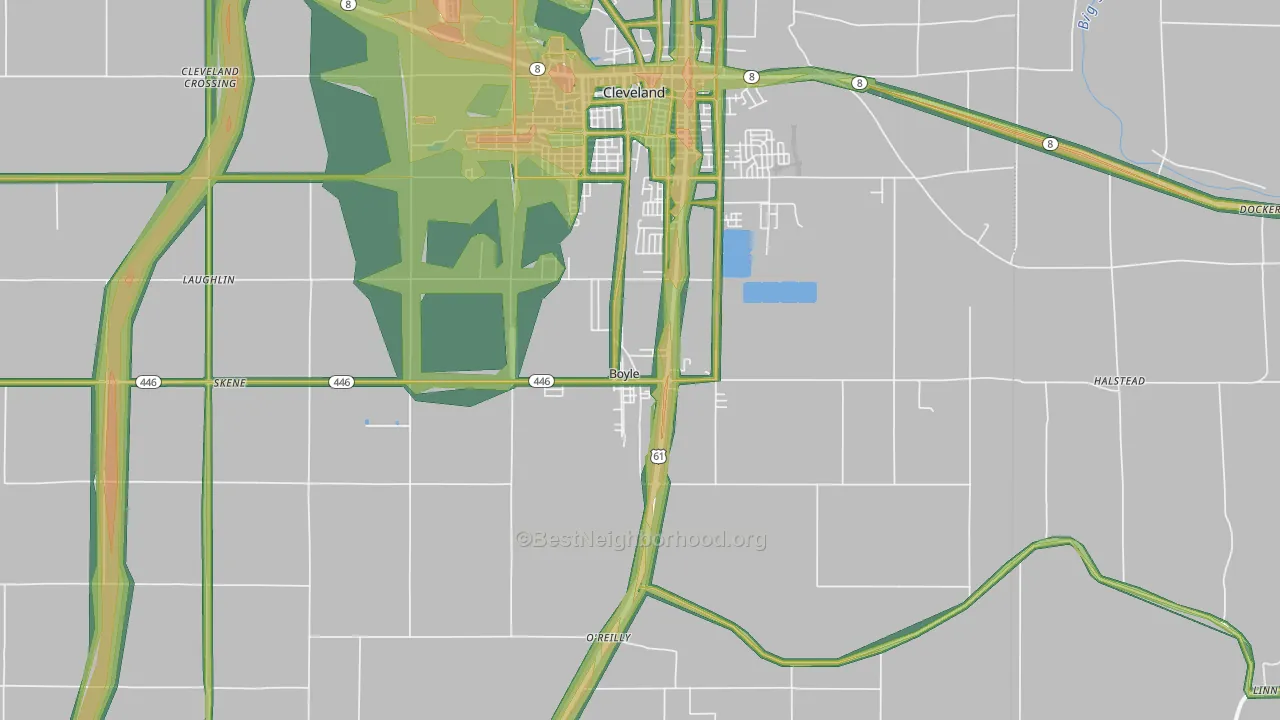 Boyle, MS Map of Noise Levels in Boyle