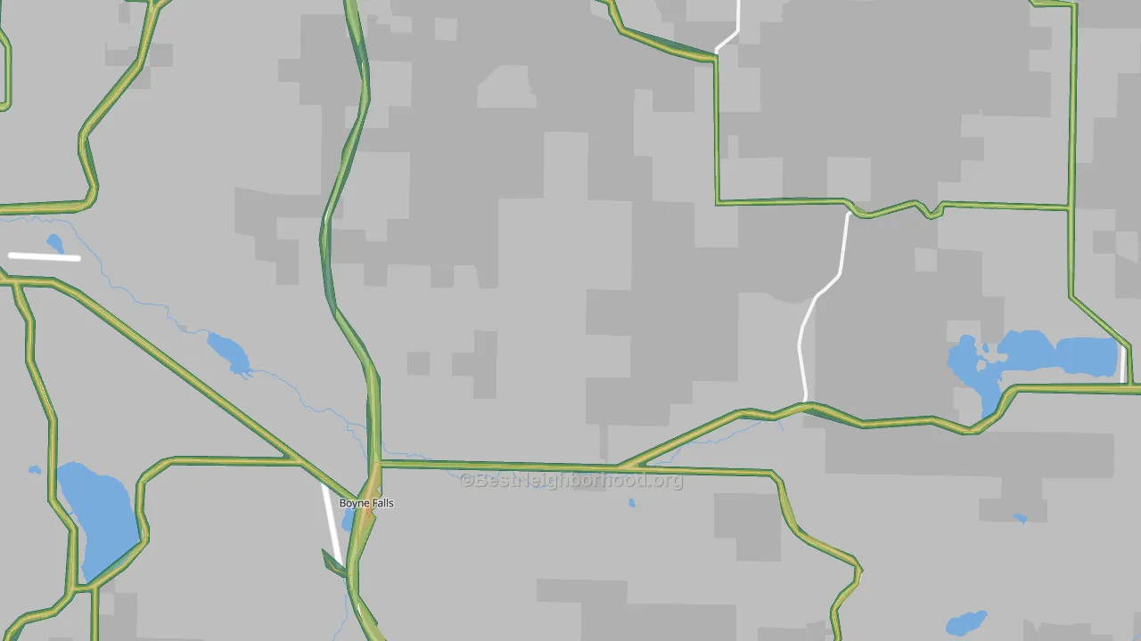 Boyne Falls, MI Map of Noise Levels in Boyne Falls