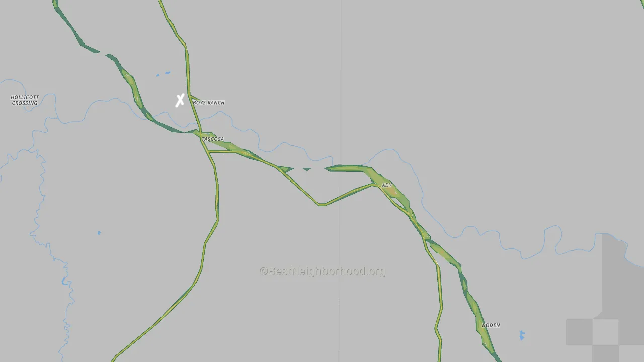 Boys Ranch, TX Map of Noise Levels in Boys Ranch