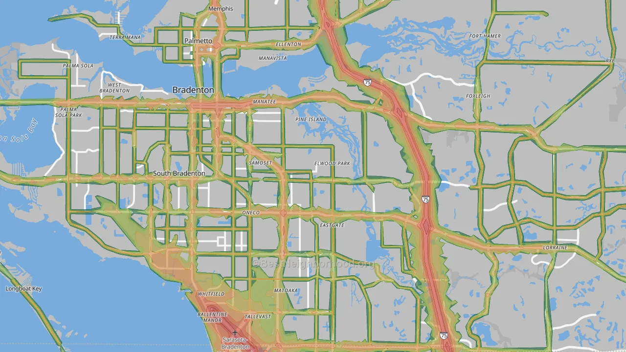 Bradenton, FL Map of Noise Levels in Bradenton