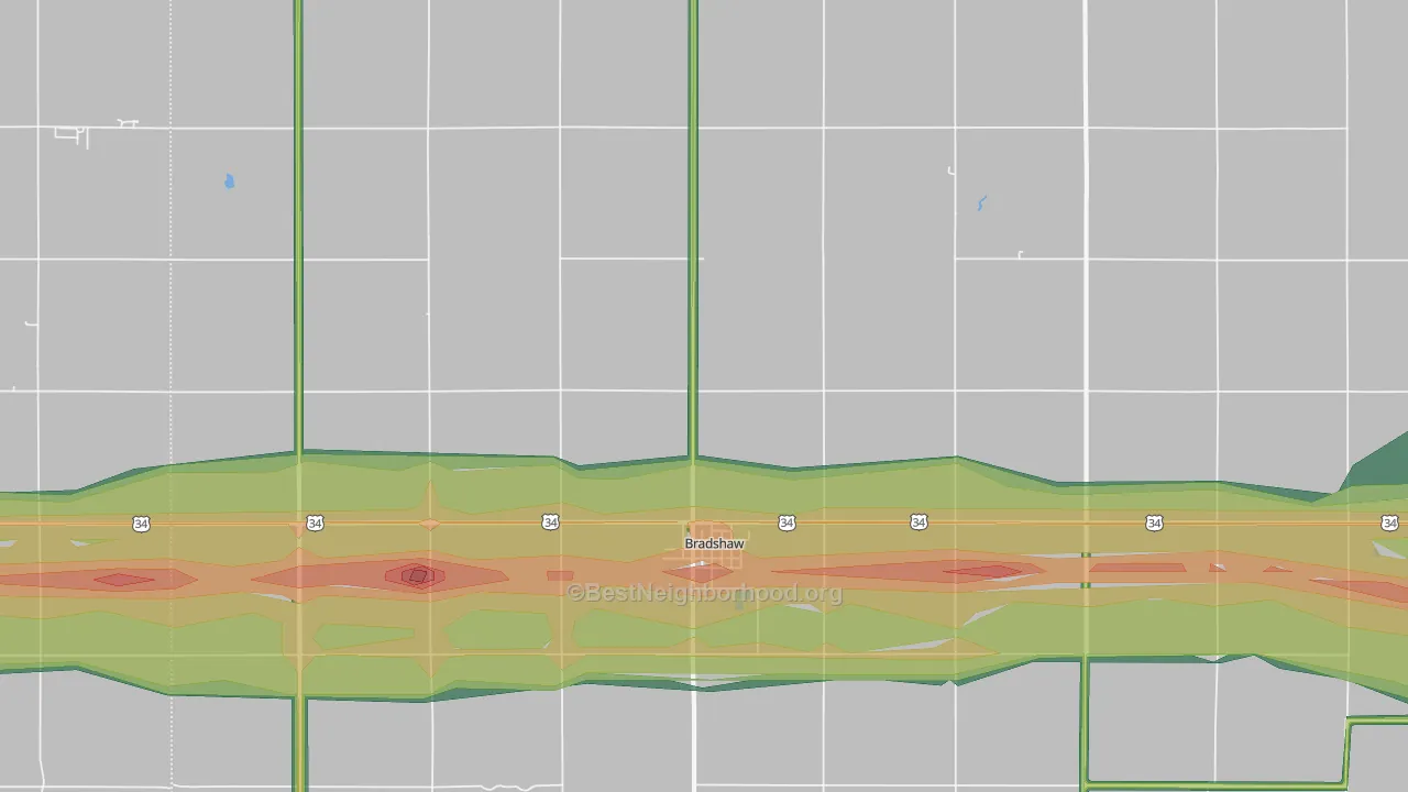 Bradshaw, NE Map of Noise Levels in Bradshaw