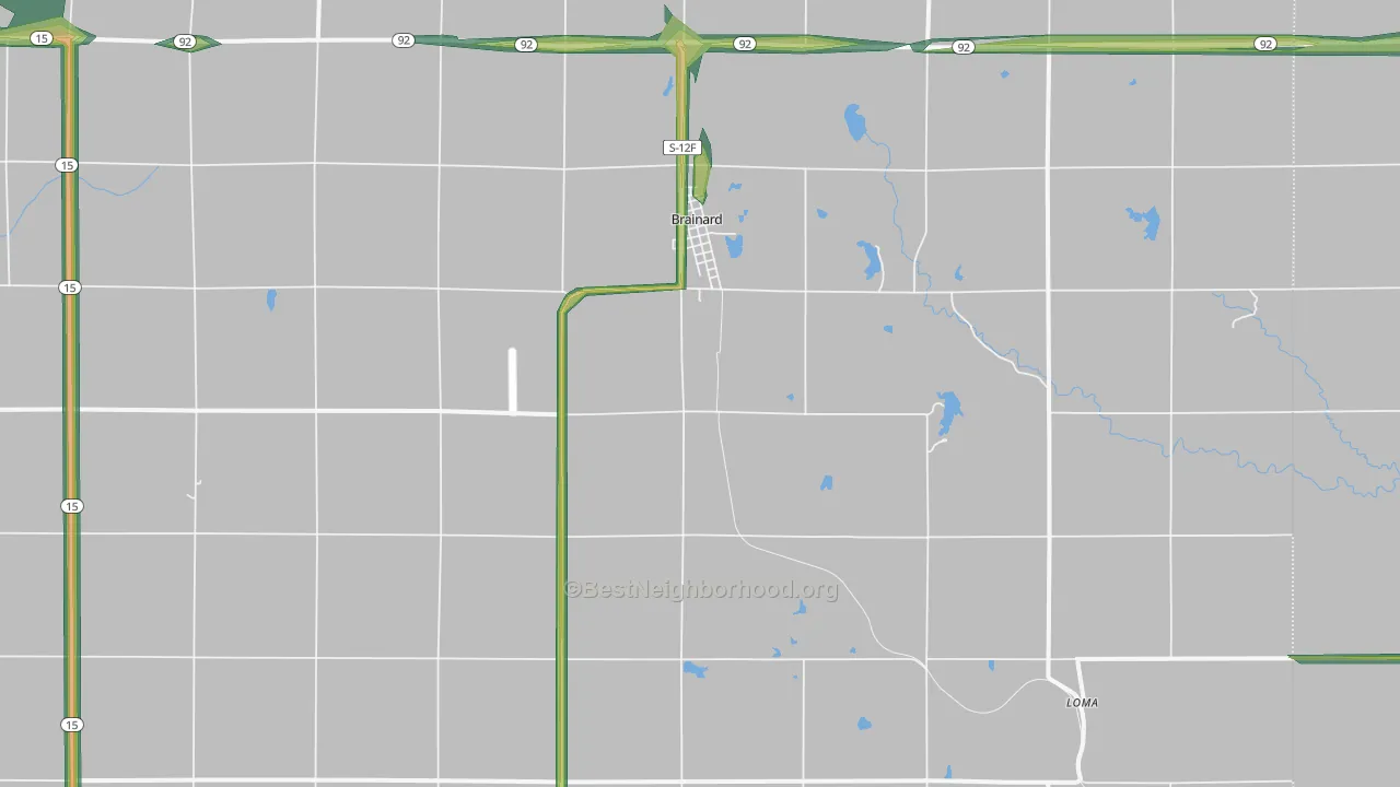 Brainard, NE Map of Noise Levels in Brainard