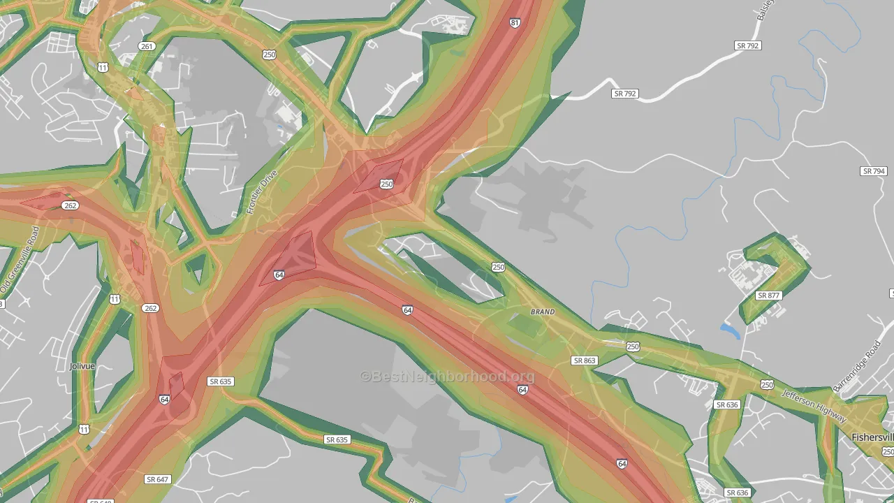 Brand, VA Map of Noise Levels in Brand
