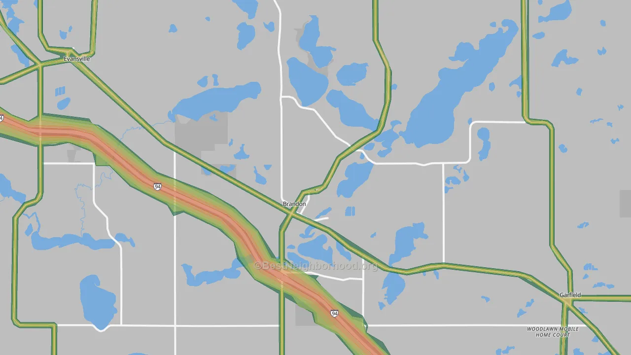Brandon, MN Map of Noise Levels in Brandon
