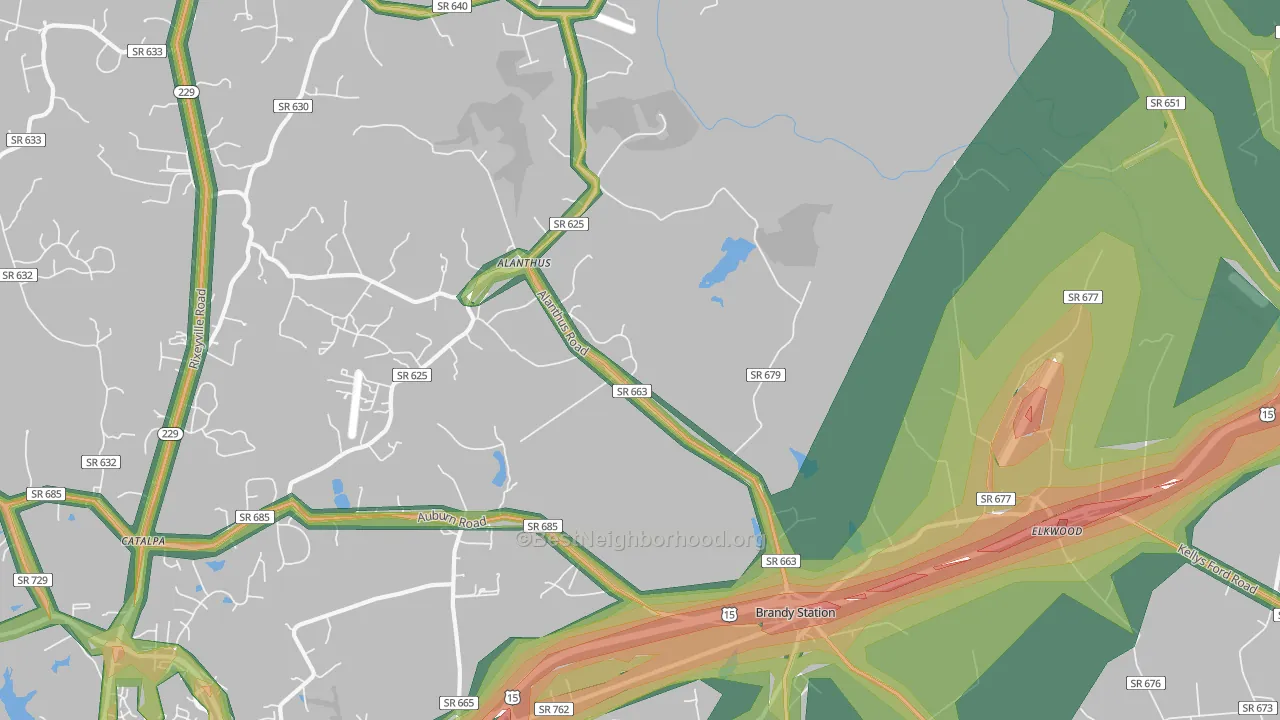 Brandy Station, VA Map of Noise Levels in Brandy Station
