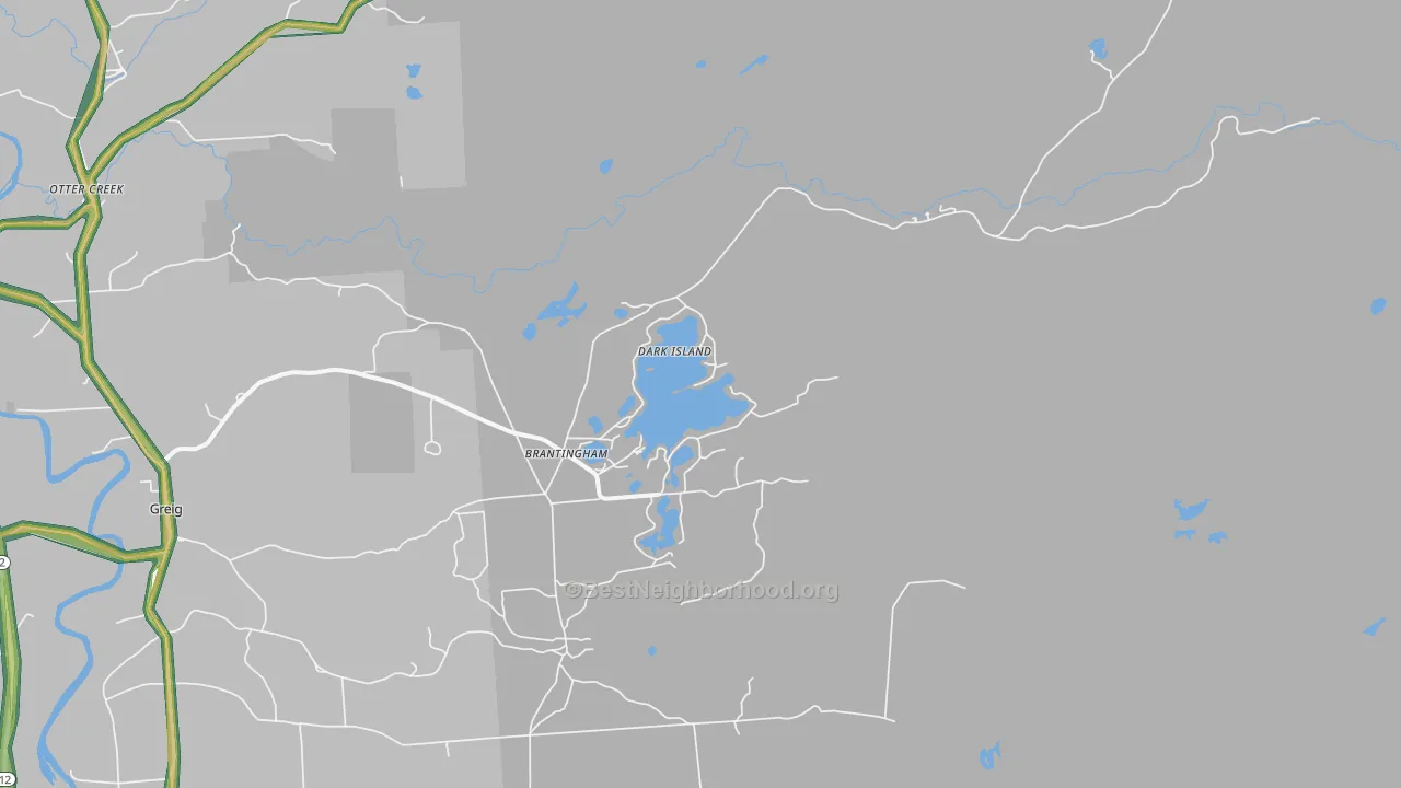 Brantingham, NY Map of Noise Levels in Brantingham