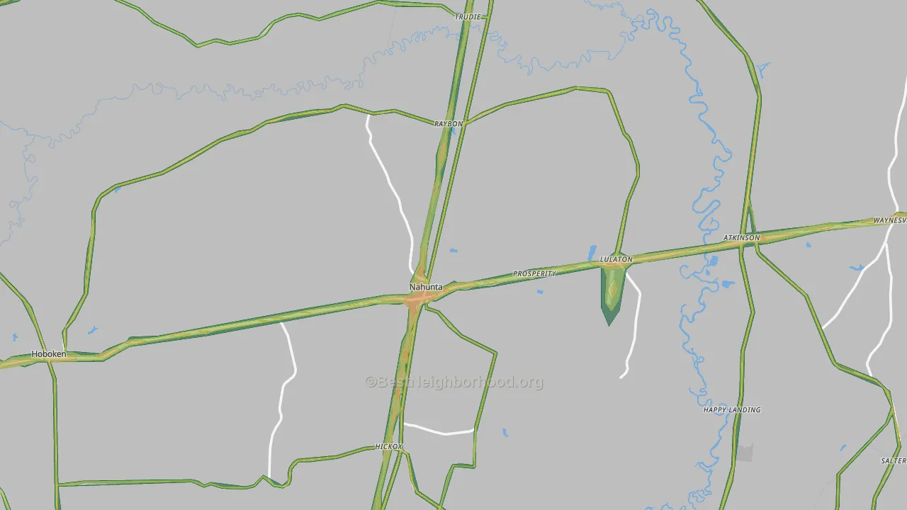 Brantley County, GA Map of Noise Levels in Brantley County