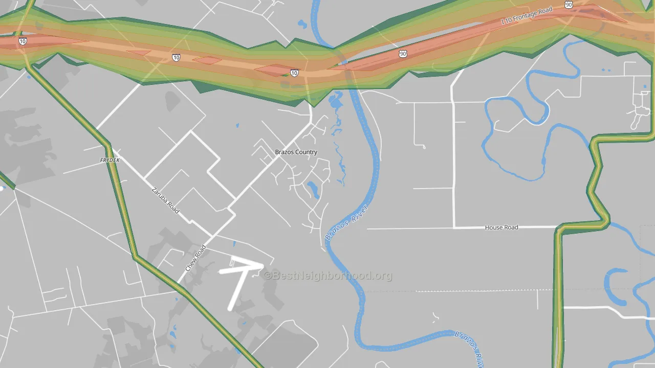 Brazos Country, TX Map of Noise Levels in Brazos Country
