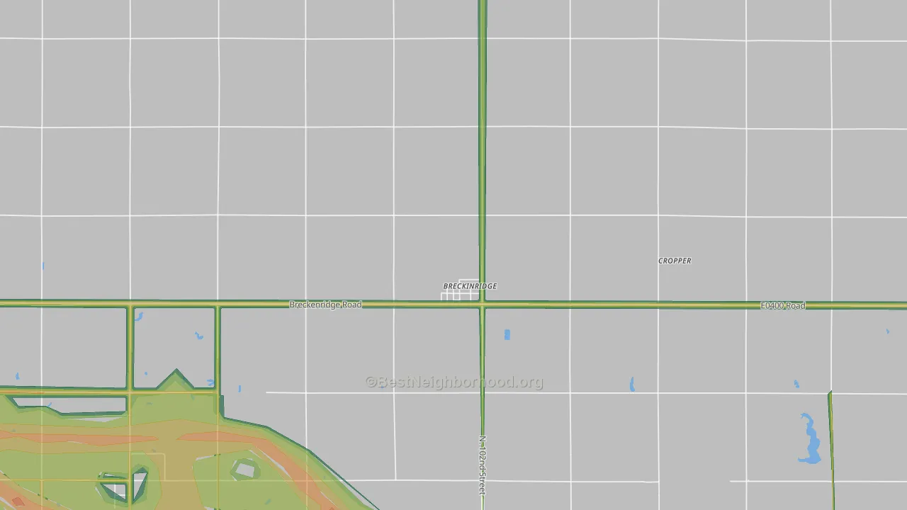 Breckenridge, OK Map of Noise Levels in Breckenridge