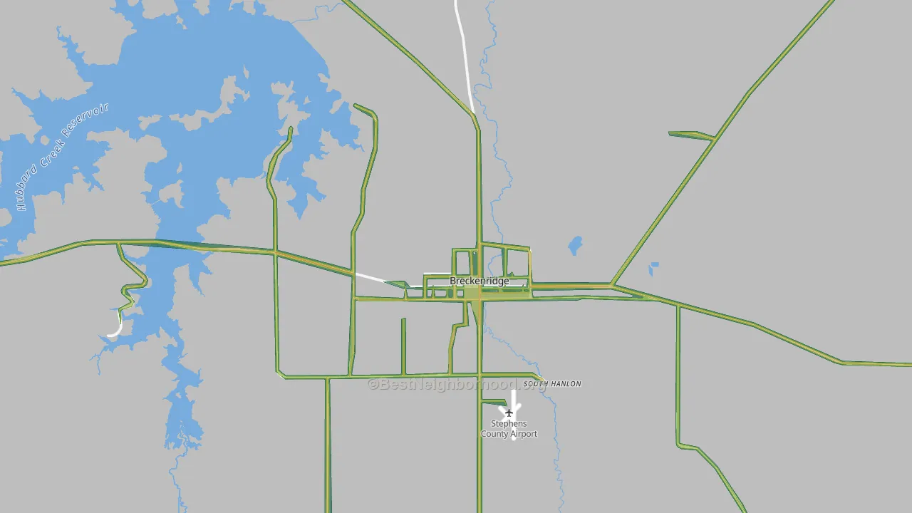 Breckenridge, TX Map of Noise Levels in Breckenridge
