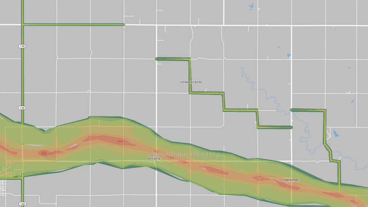 Bremen, KS Map of Noise Levels in Bremen