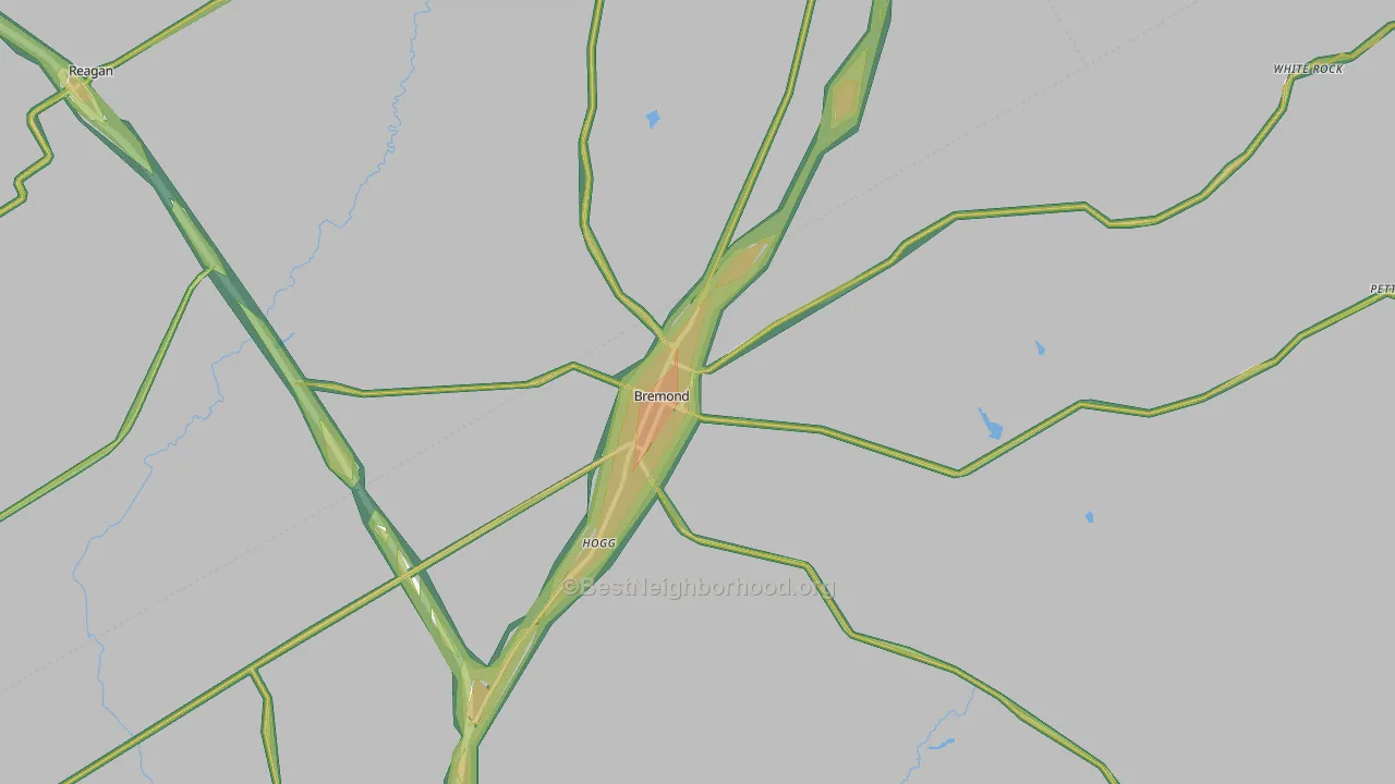 Bremond, TX Map of Noise Levels in Bremond