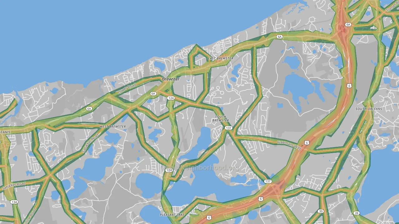 Brewster, MA Map of Noise Levels in Brewster