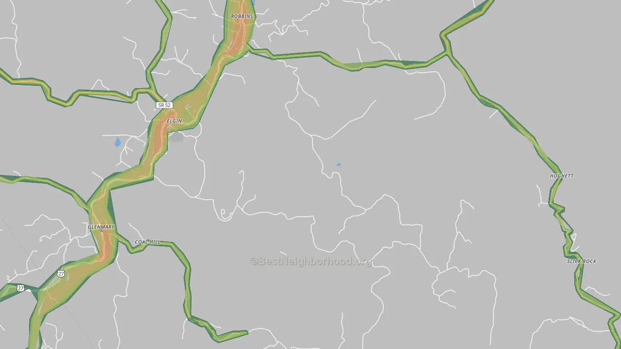 Brewstertown, TN Map of Noise Levels in Brewstertown