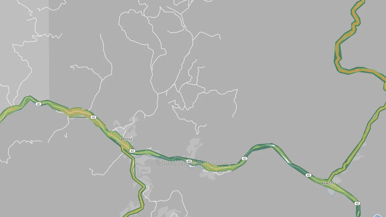 Bridge, OR Map of Noise Levels in Bridge