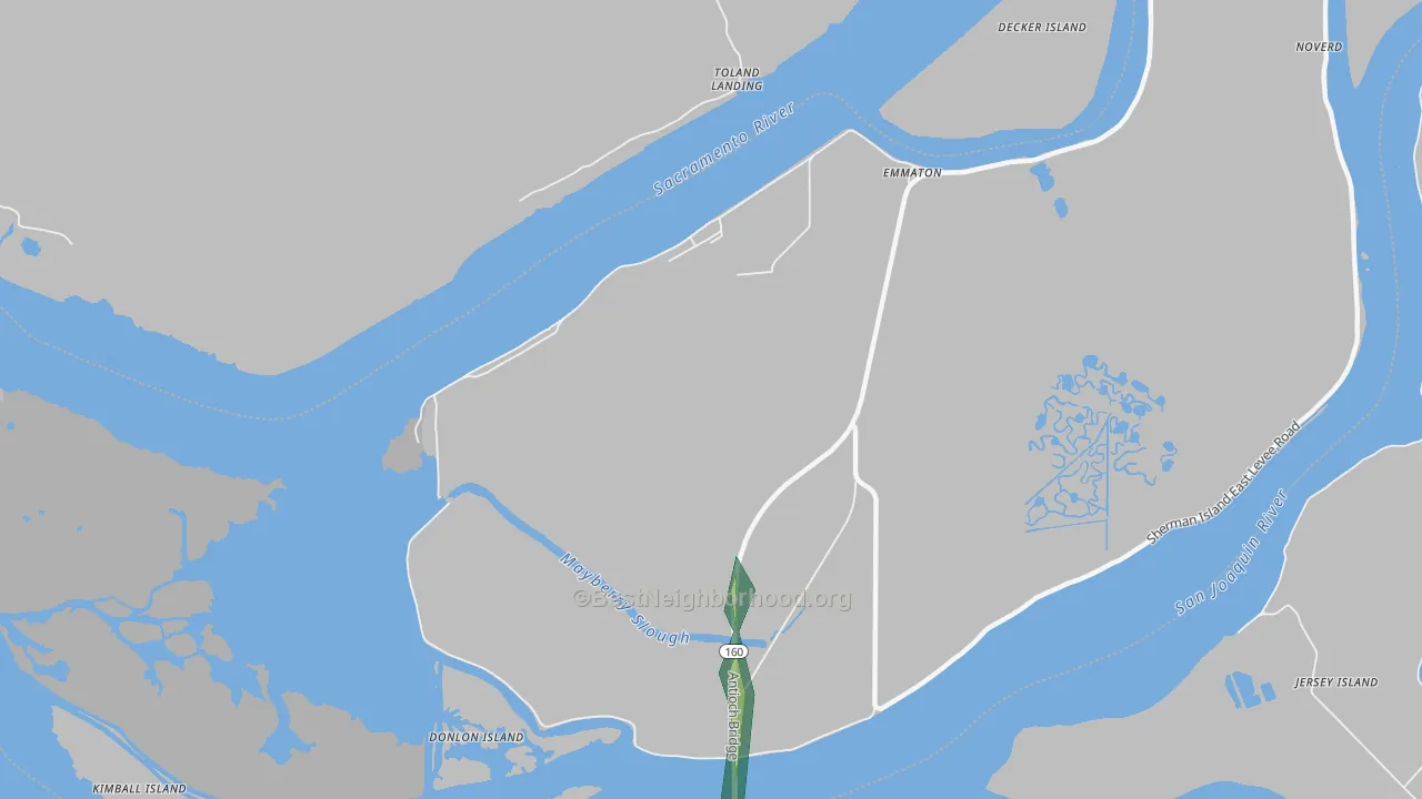 Bridgehead, CA Map of Noise Levels in Bridgehead