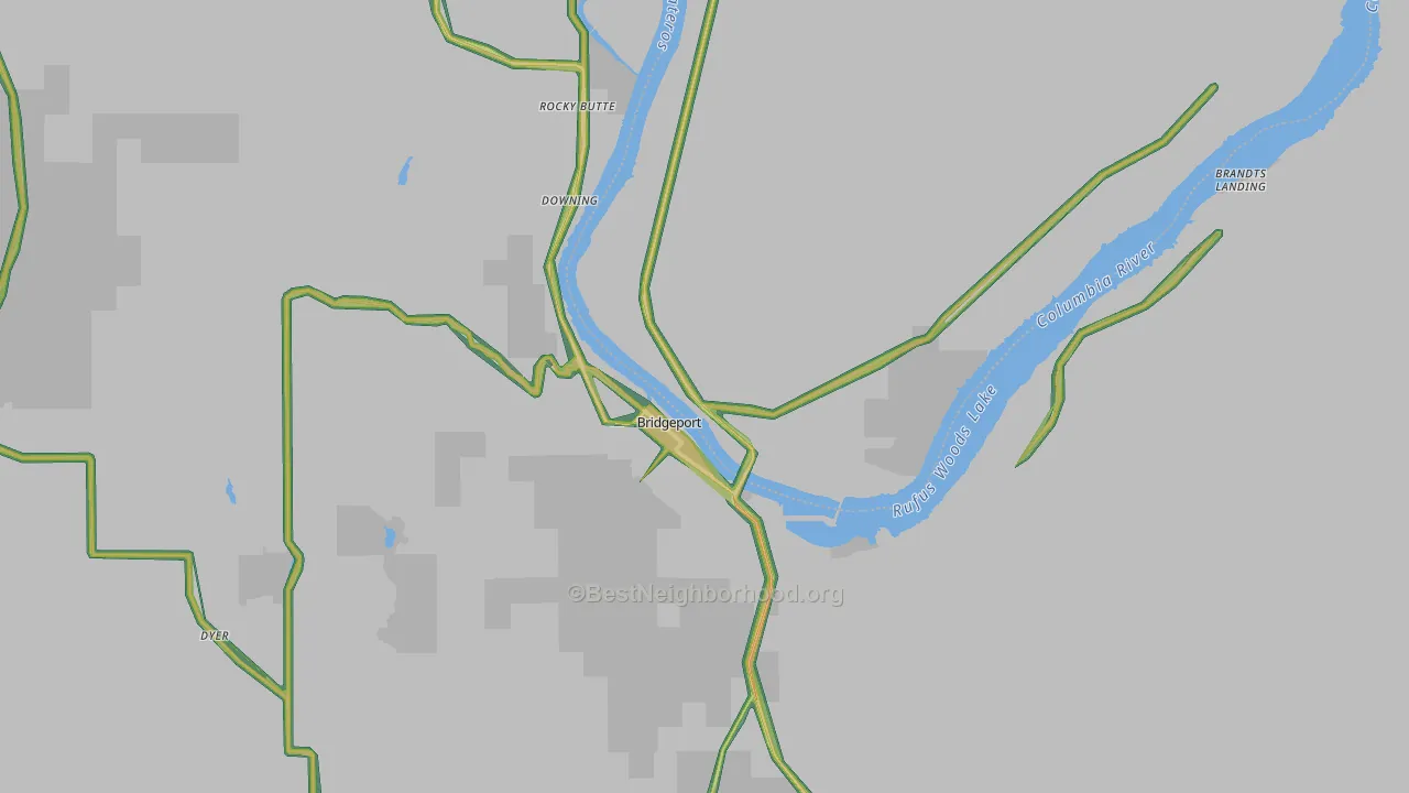 Bridgeport, WA Map of Noise Levels in Bridgeport