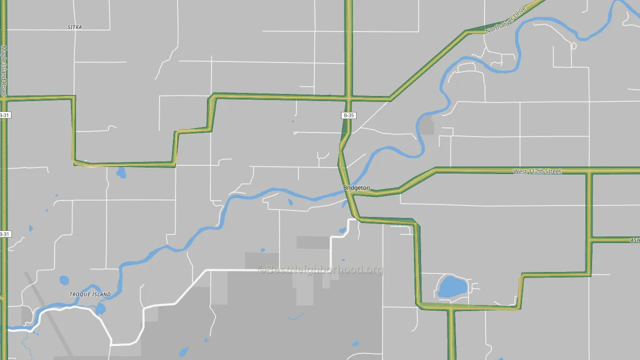 Bridgeton, MI Map of Noise Levels in Bridgeton