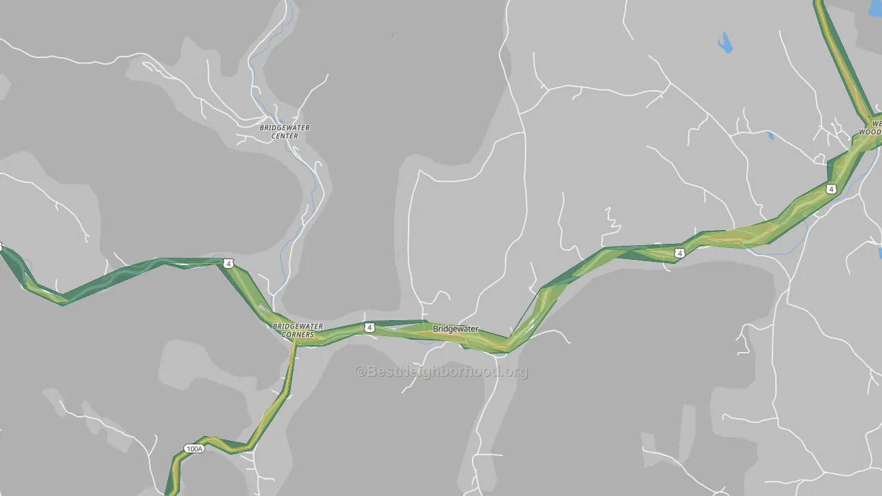Bridgewater, VT Map of Noise Levels in Bridgewater