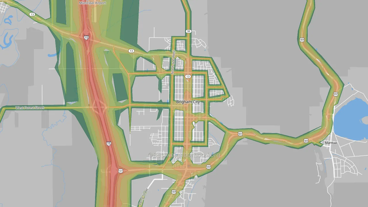 Brigham City, UT Map of Noise Levels in Brigham City