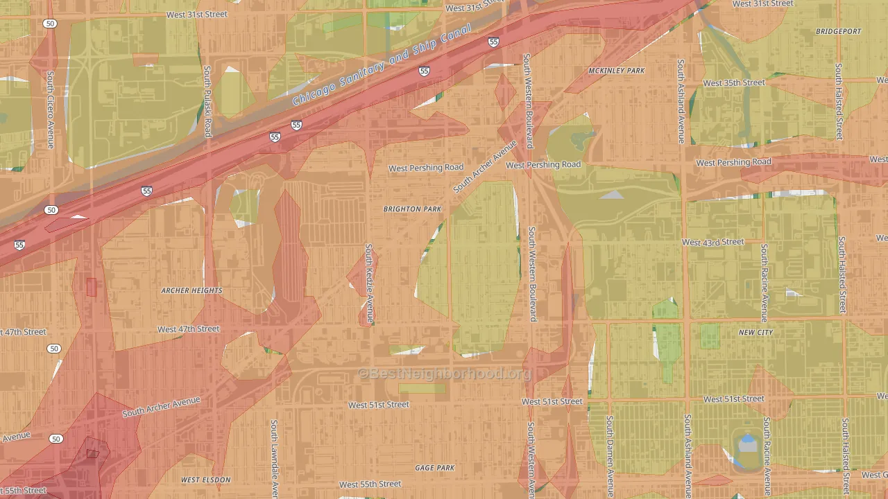 Brighton Park, Chicago, IL Map of Noise Levels in Brighton Park