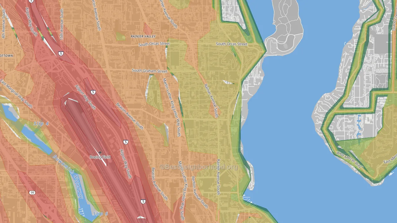 Brighton, Seattle, WA Map of Noise Levels in Brighton