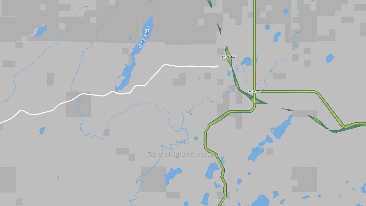 Brimson, MN Map of Noise Levels in Brimson