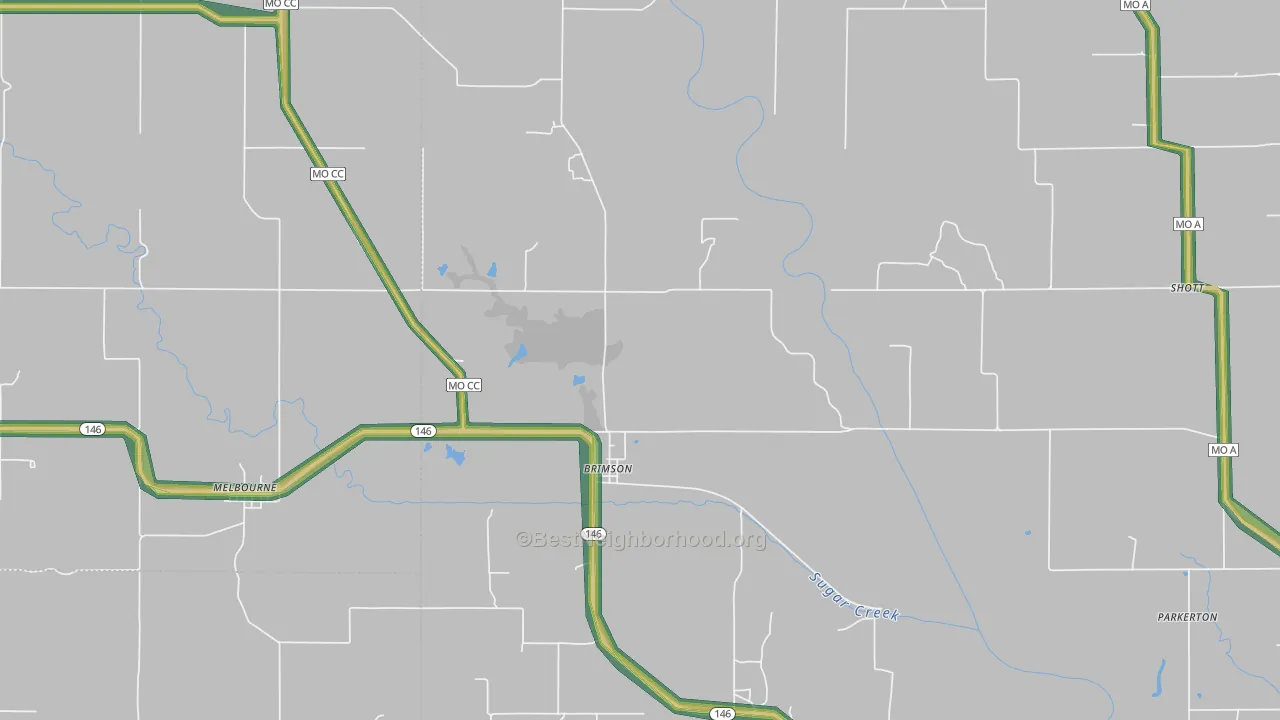 Brimson, MO Map of Noise Levels in Brimson