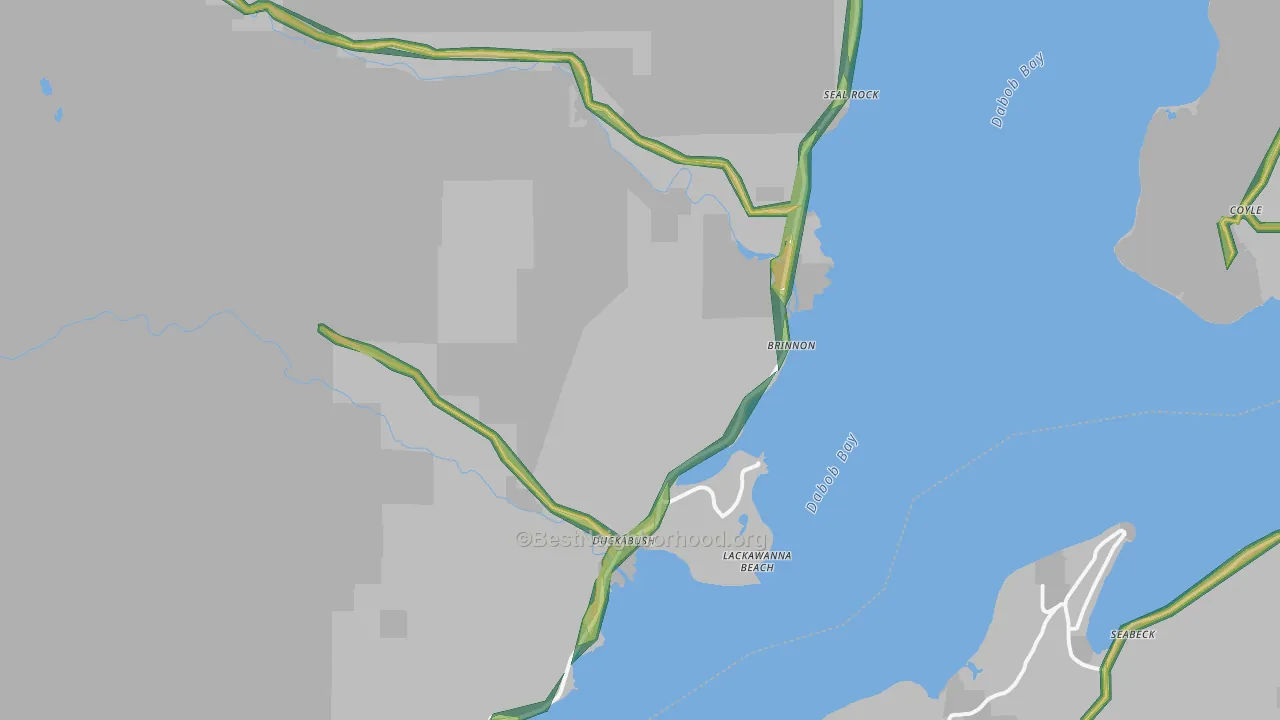 Brinnon, WA Map of Noise Levels in Brinnon
