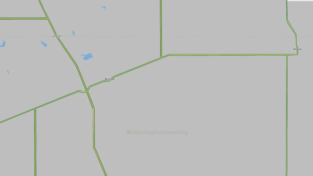 Briscoe, TX Map of Noise Levels in Briscoe