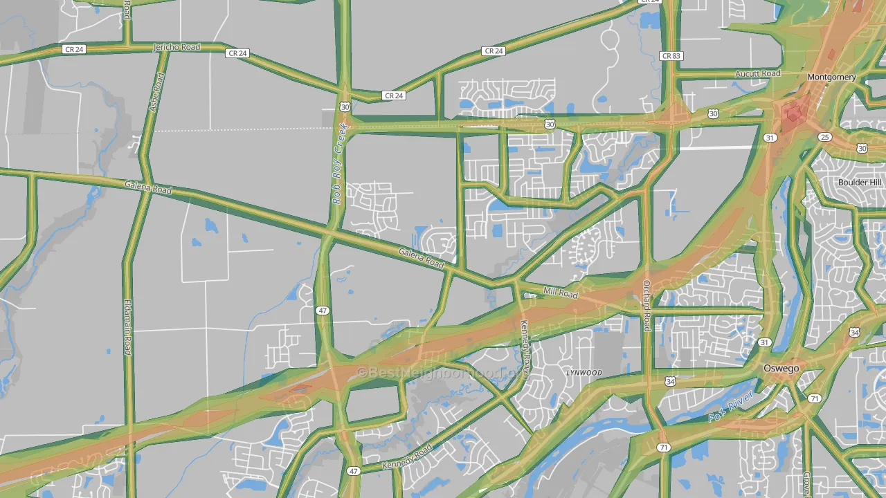 Bristol, IL Map of Noise Levels in Bristol