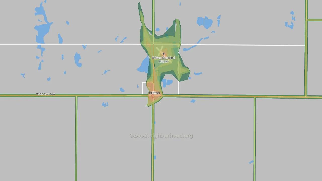 Britton, SD Map of Noise Levels in Britton
