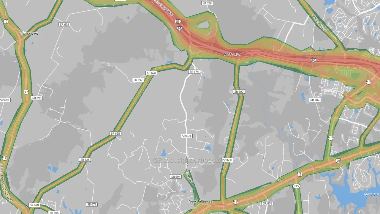 Broad Run, VA Map of Noise Levels in Broad Run