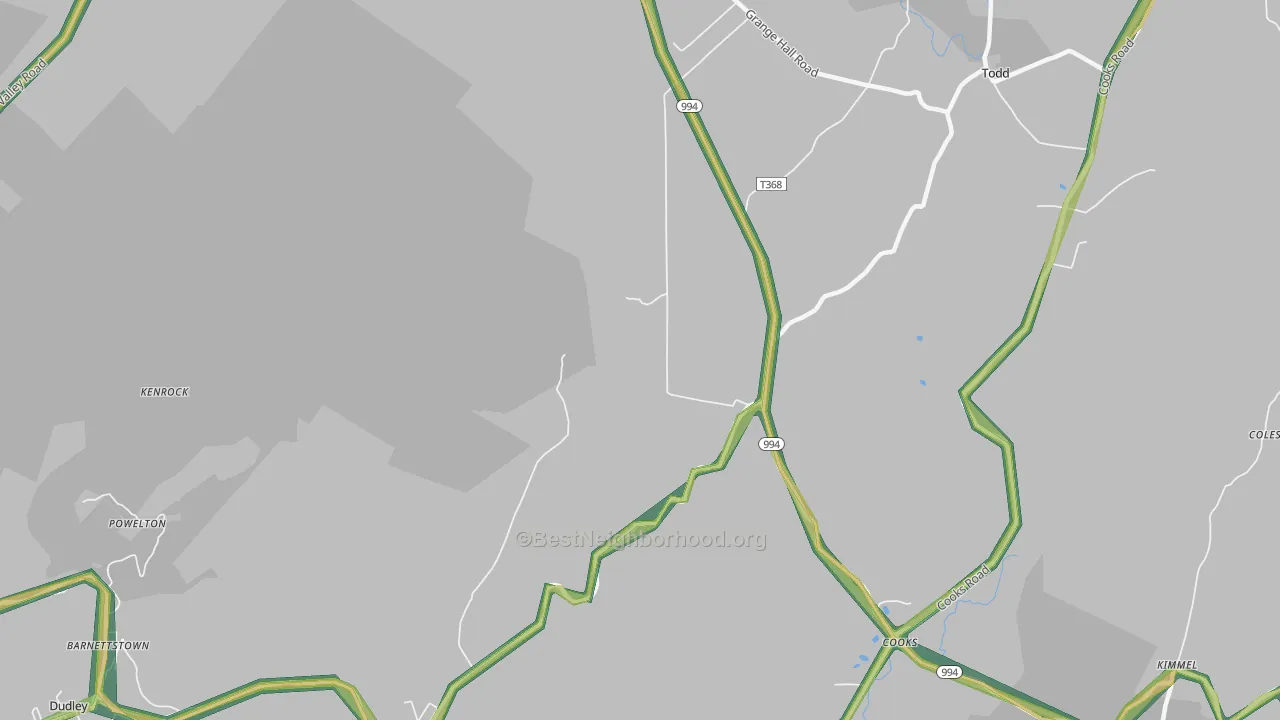 Broad Top, PA Map of Noise Levels in Broad Top