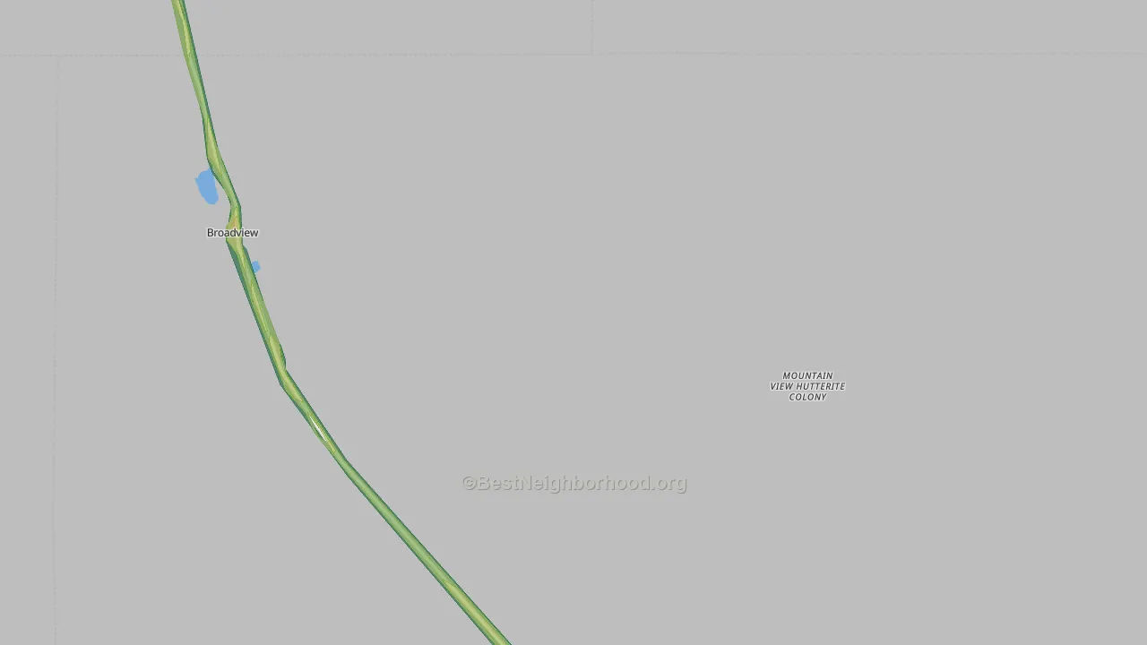 Broadview, MT Map of Noise Levels in Broadview