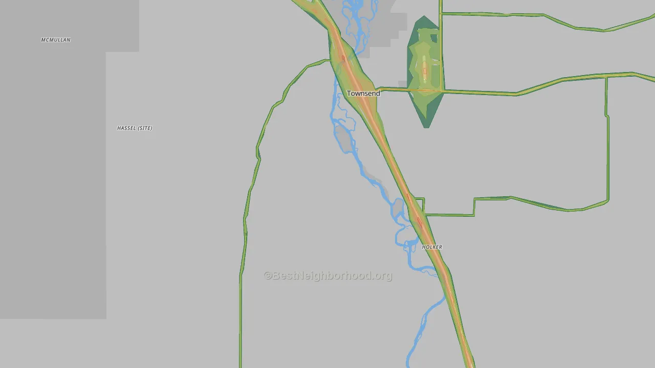 Broadwater County, MT Map of Noise Levels in Broadwater County