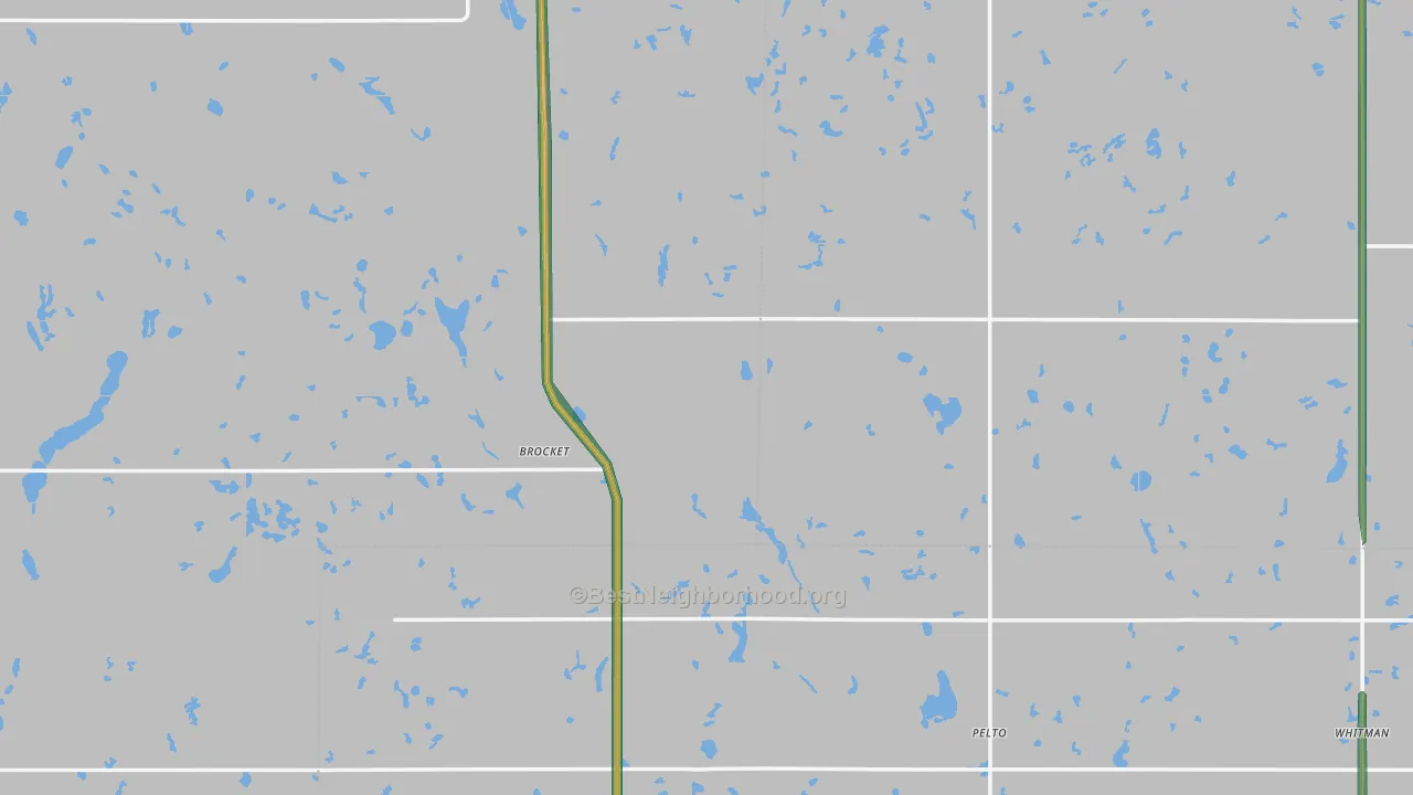 Brocket, ND Map of Noise Levels in Brocket