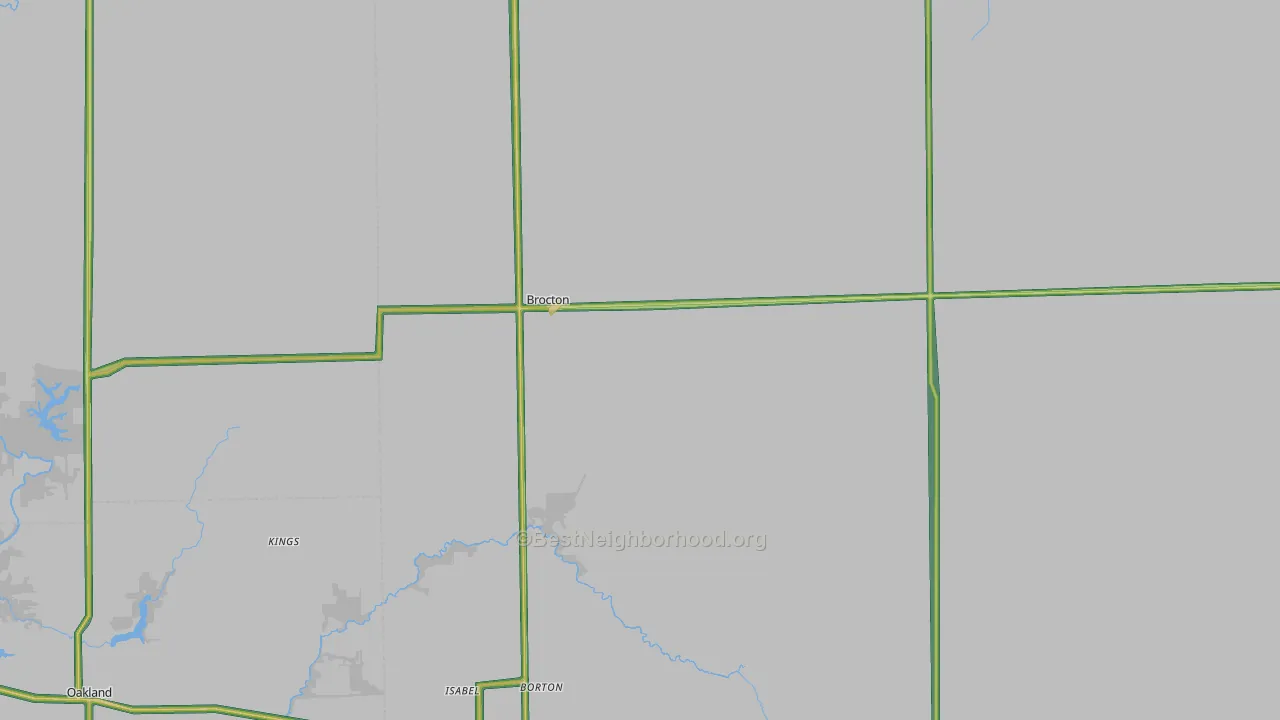 Brocton, IL Map of Noise Levels in Brocton