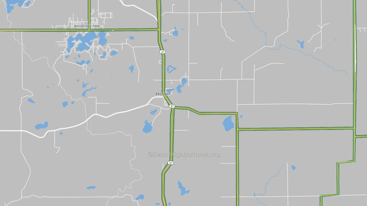 Brohman, MI Map of Noise Levels in Brohman