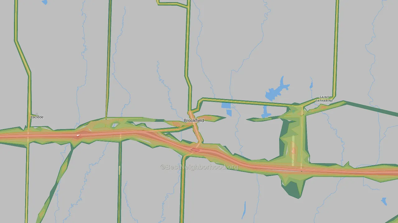Brookfield, MO Map of Noise Levels in Brookfield