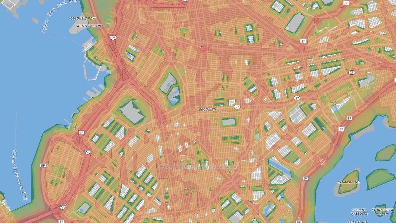 Brooklyn, NY Map of Noise Levels in Brooklyn