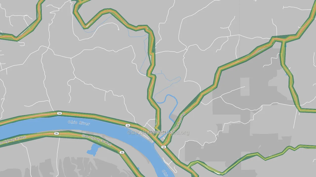 Brooksburg, IN Map of Noise Levels in Brooksburg