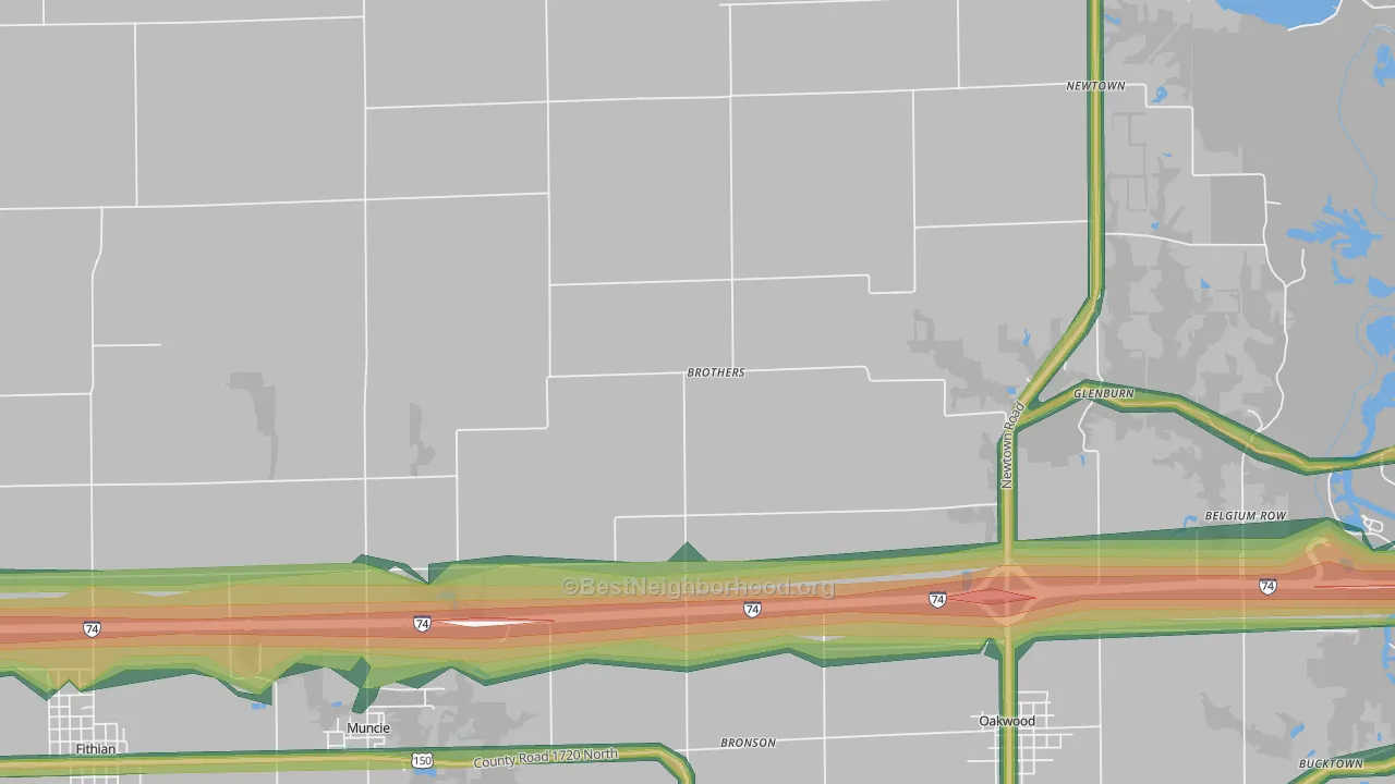 Brothers, IL Map of Noise Levels in Brothers