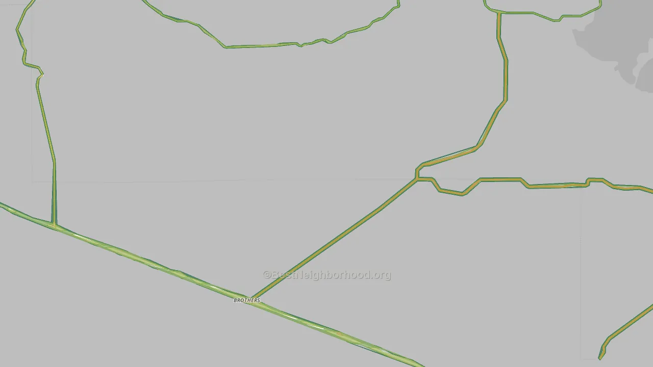 Brothers, OR Map of Noise Levels in Brothers